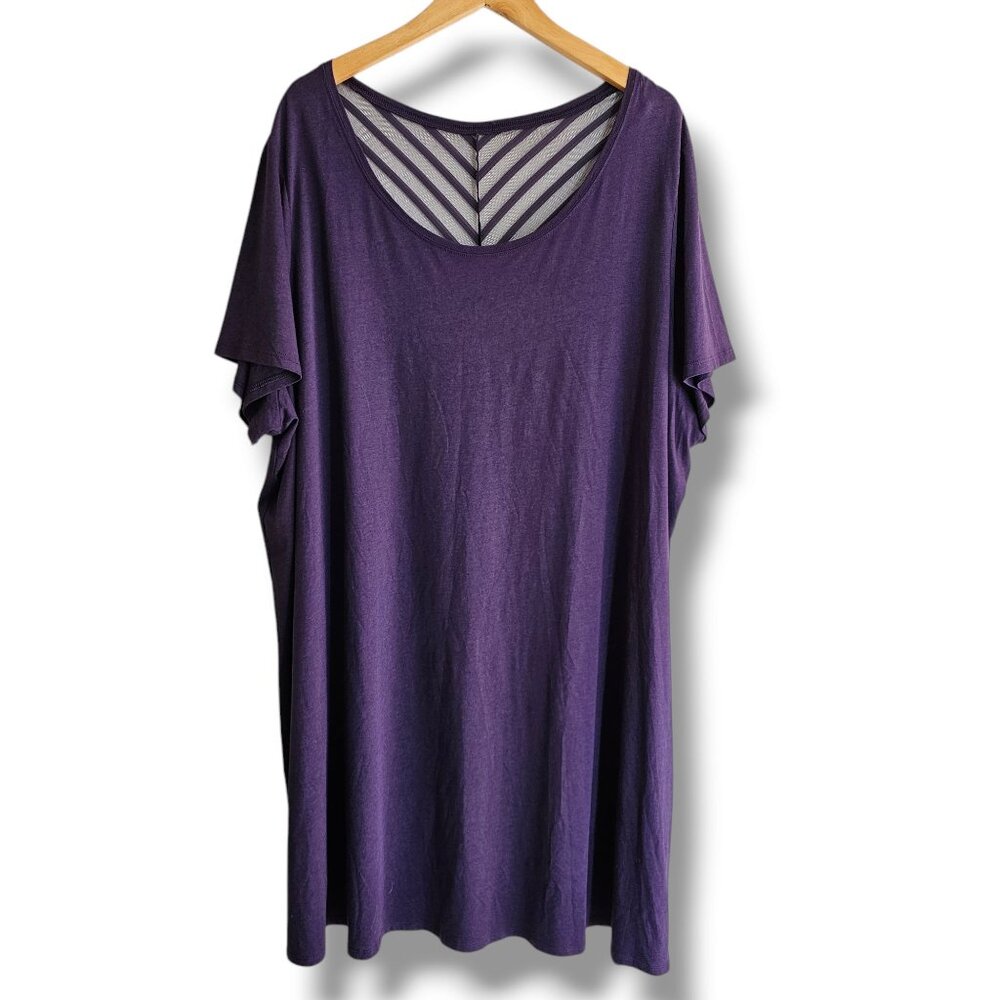 Cacique Nightgown Sleep Shirt Size 26/28 Purple Top Sheer Valentine's Day NEW